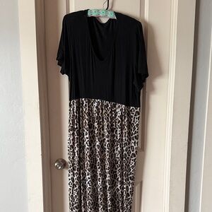 Stylish Black and Leopard Print Dress